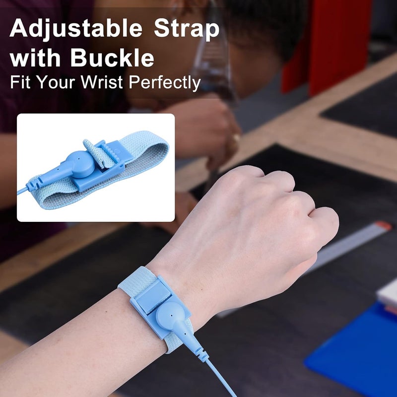 HPFIX Grounded Outlet Plug, Anti-Static Wrist Strap (Adjustable up to Size XL) and Grounding Cord, Earth Connection | ESD Safe for Computer, PC Building Eelectronics - Image 4